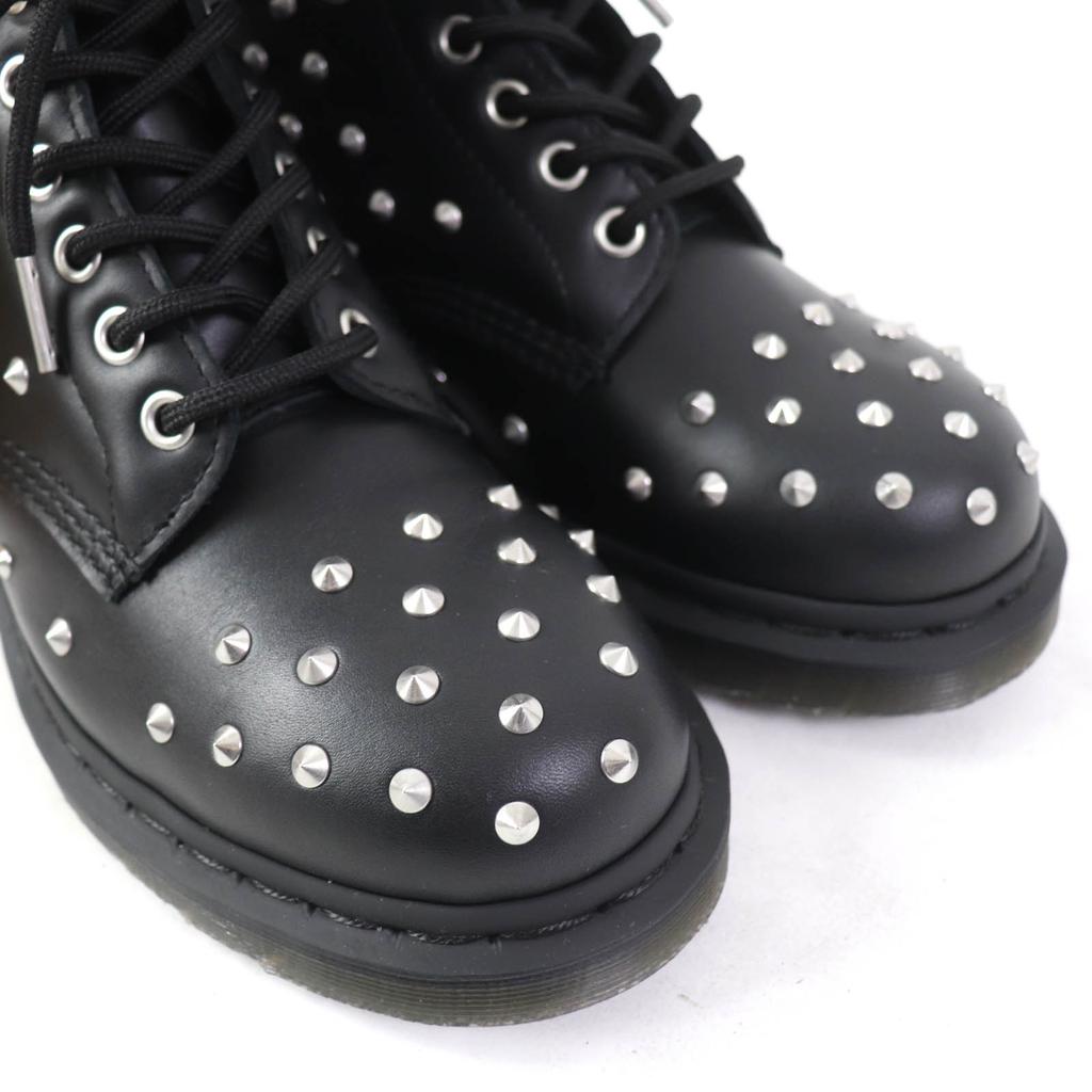Pristine Dr.Martens short boots 1460 STUD 8-hole Black Silver leather 27040001 Used