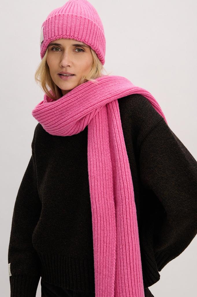 PURE Pink Ribbed Merino Wool Hat