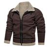 2022 Men's Thick Wool Long Coat with Imitation Leather Velvet - Japanese Korean Casual Style