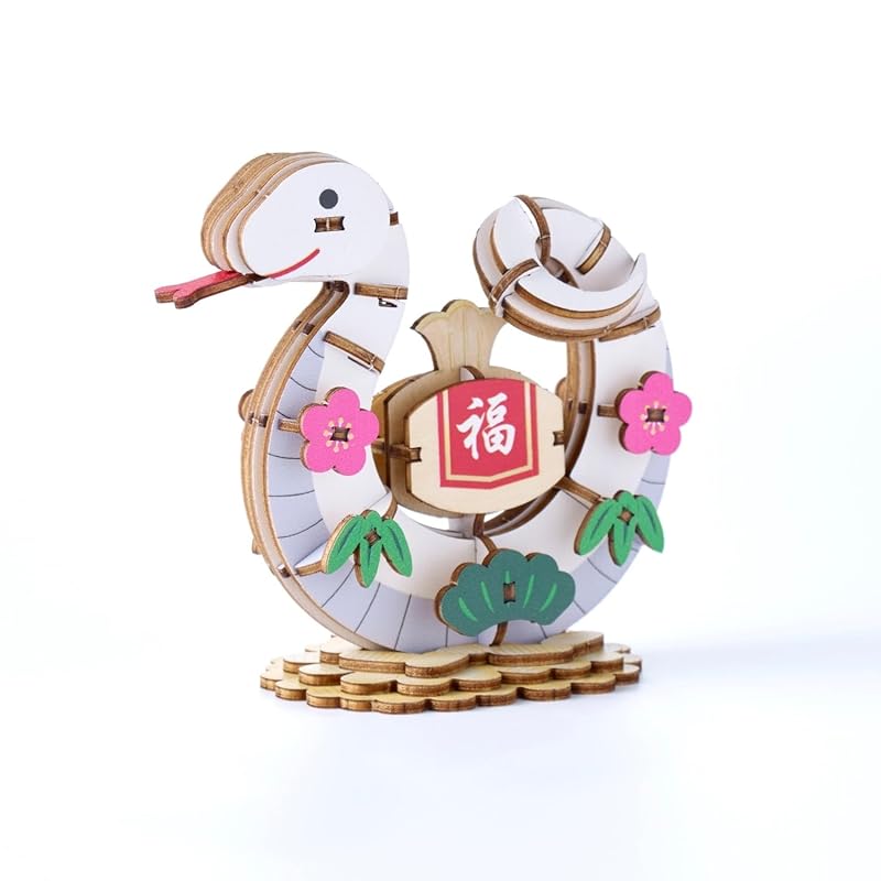 

ki-gu-mi Snake - A 3D wooden puzzle and DIY craft kit for kids and adults alike - educational toy for boys and girls - a great 3D art piece and a
