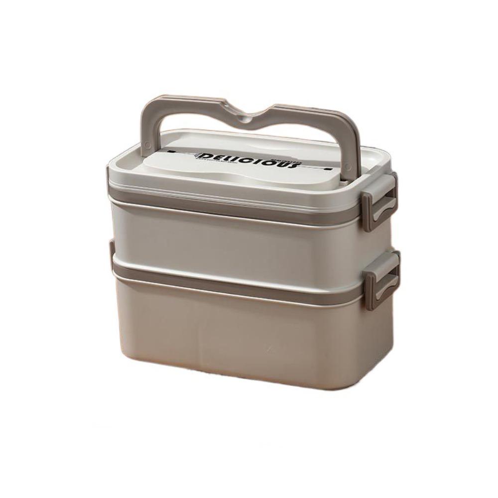 

SUS304 Multi Layer Lunch Box 2/3 Layers Divided Food Storage Container Worker Khaki 2Layers