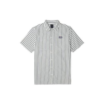 Logo Gestreiftes Muster Poloshirt Herren Hemden Weiß VN0A5KMGZFJ