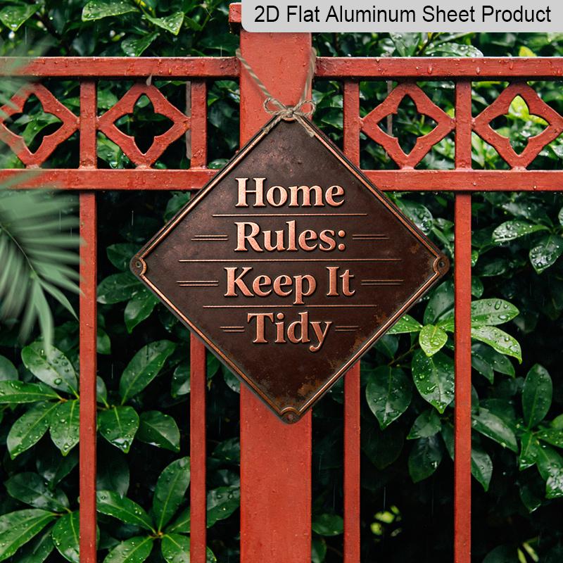 2D Flat, 1pc Vintage Metal Wall-Mounted Home Organization Sign - Retro Aluminum Housewarming Gift Suitable for Kitchen, Laundry Room & Mother' Day
