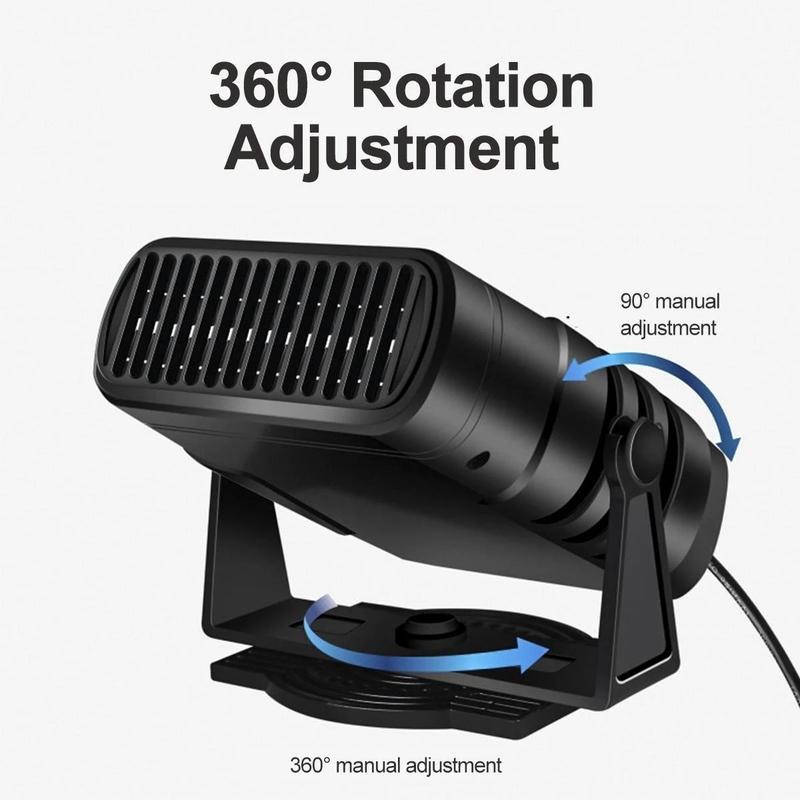 200W Car Heater 12V/24V Portable Car Heater Fan 2 IN 1 Electric Cooling Heating Auto Windshield Defroster Car Anti-Fog Heater