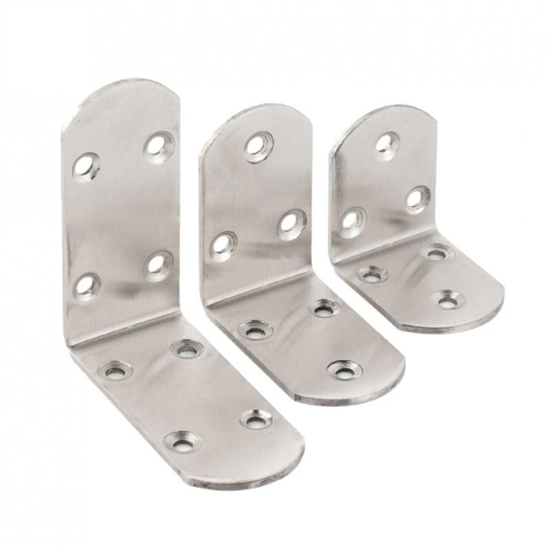 Heavy Duty Stainless Steel L-Shape Corner Bracket 38mm Wide 90 Degree Shelf Support Furniture Cabinet Installation