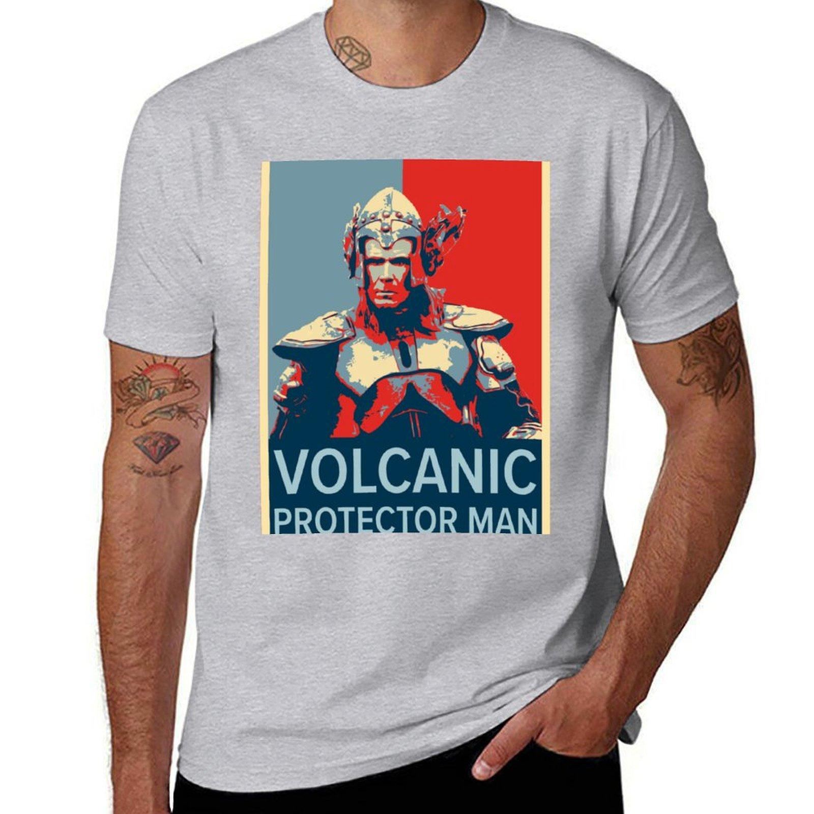 Fire Saga Volcano Man Volcanic Protector Man Eurovision So Tshirt korean fashion plain oversized t shirt men S