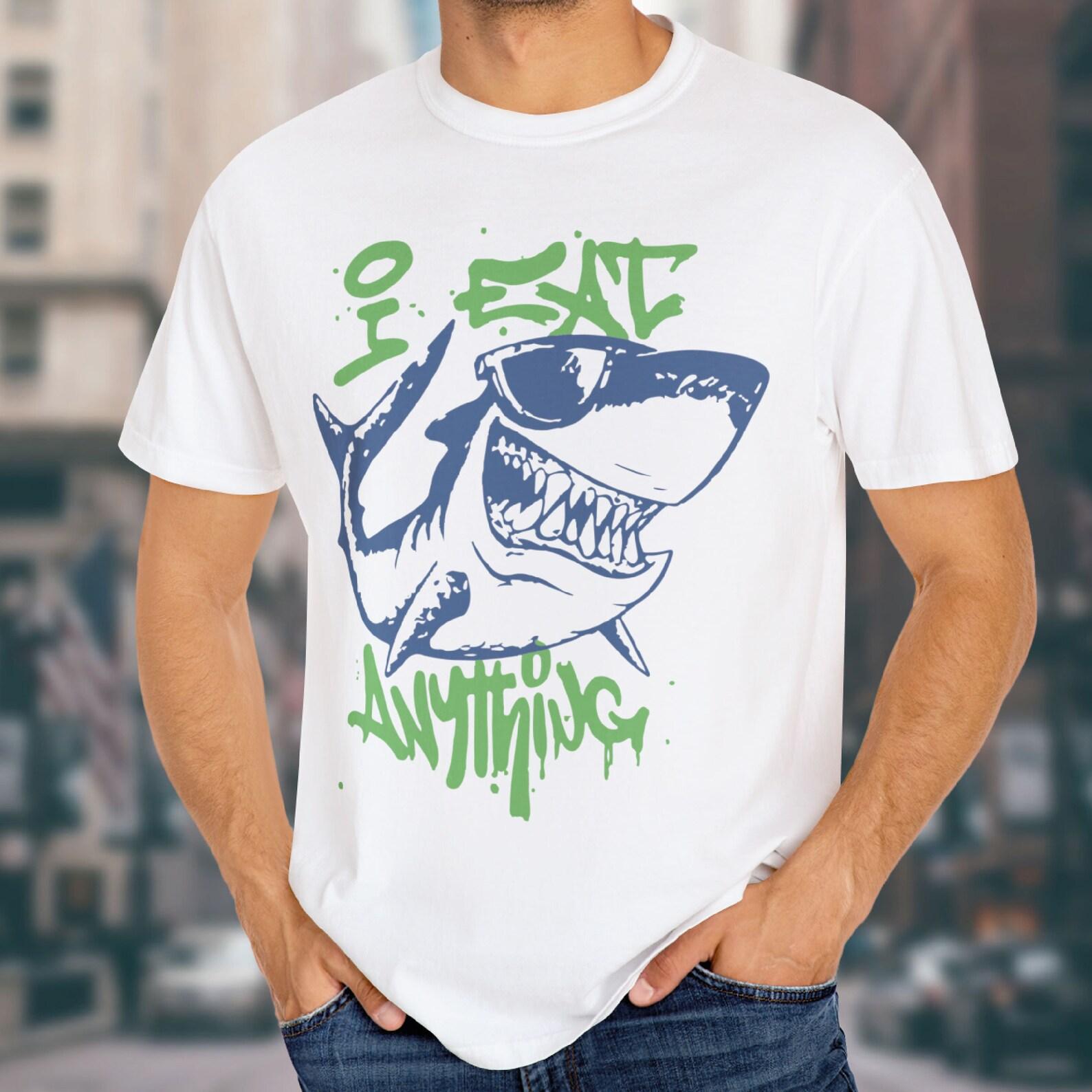 Shark eat anything Tee, Shark Shirt, Shark Tshirt, Shark Gifts, Comfort Colors T-shirt, Funny Summer Shirt, Funny Lake Life Tee, Funny Shirt 4XL