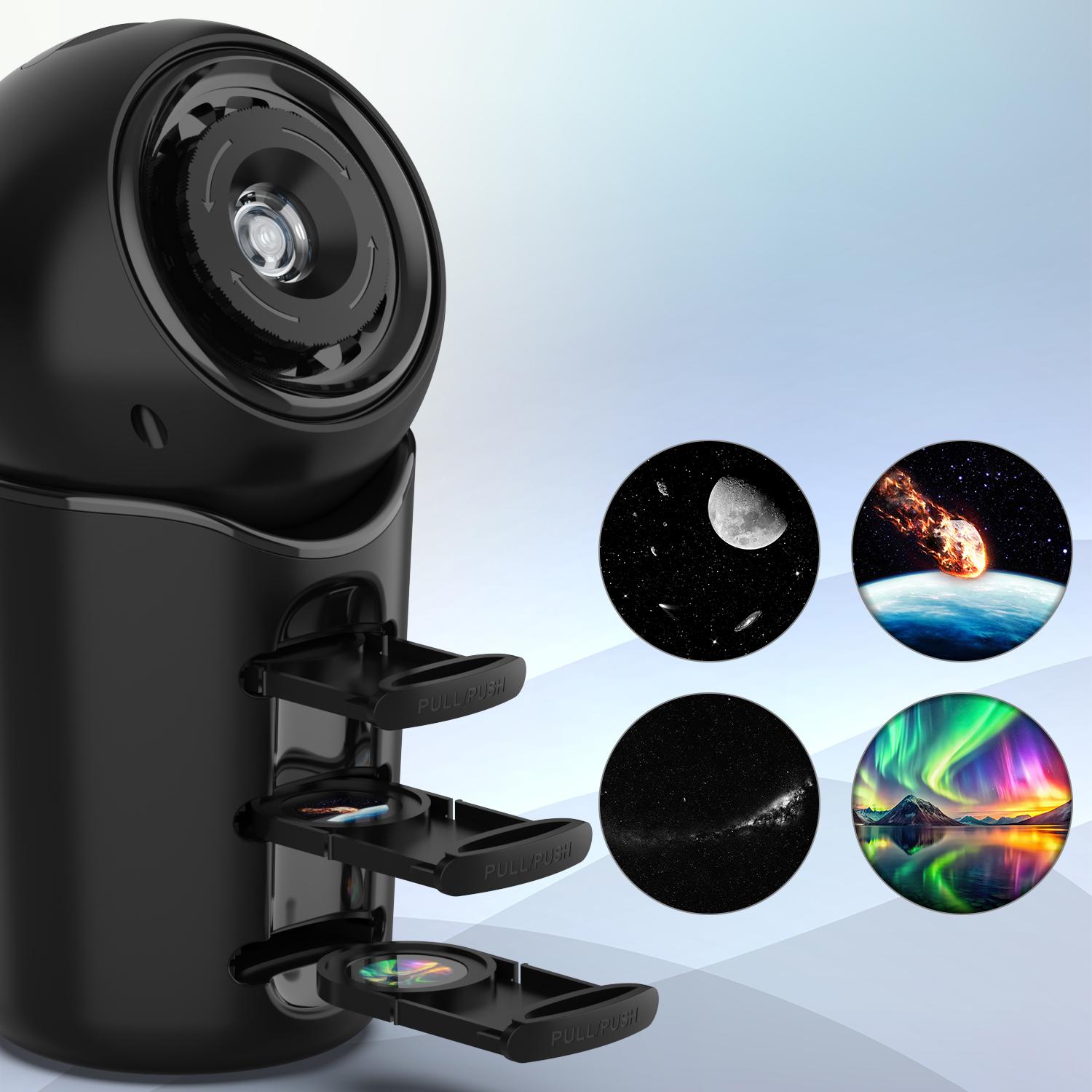 

1PC Starry Galaxy Projection Lamp USB Rechargeable Night Light Storable Movie Projection Ambient Light Car HD Projection Lamp