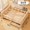 Solid Wood Dog Bed All-Season Pet House for Small & Medium Dog Teddy & Bichon Sleeping Sofa with Staircase Raised Dog House