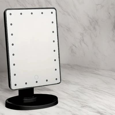 1 Peça-Espelho de mesa LED para maquiagem, design sensível ao toque com luz noturna, armazenamento rotativo de 360 graus, criando um look de maquiagem perfeito