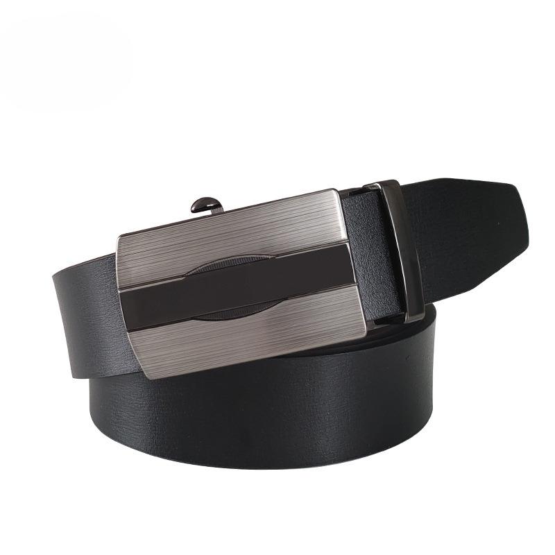 Men s Belt Belt PU Classic Casual Business Versatile Automatic Buckle Teethless 125cm