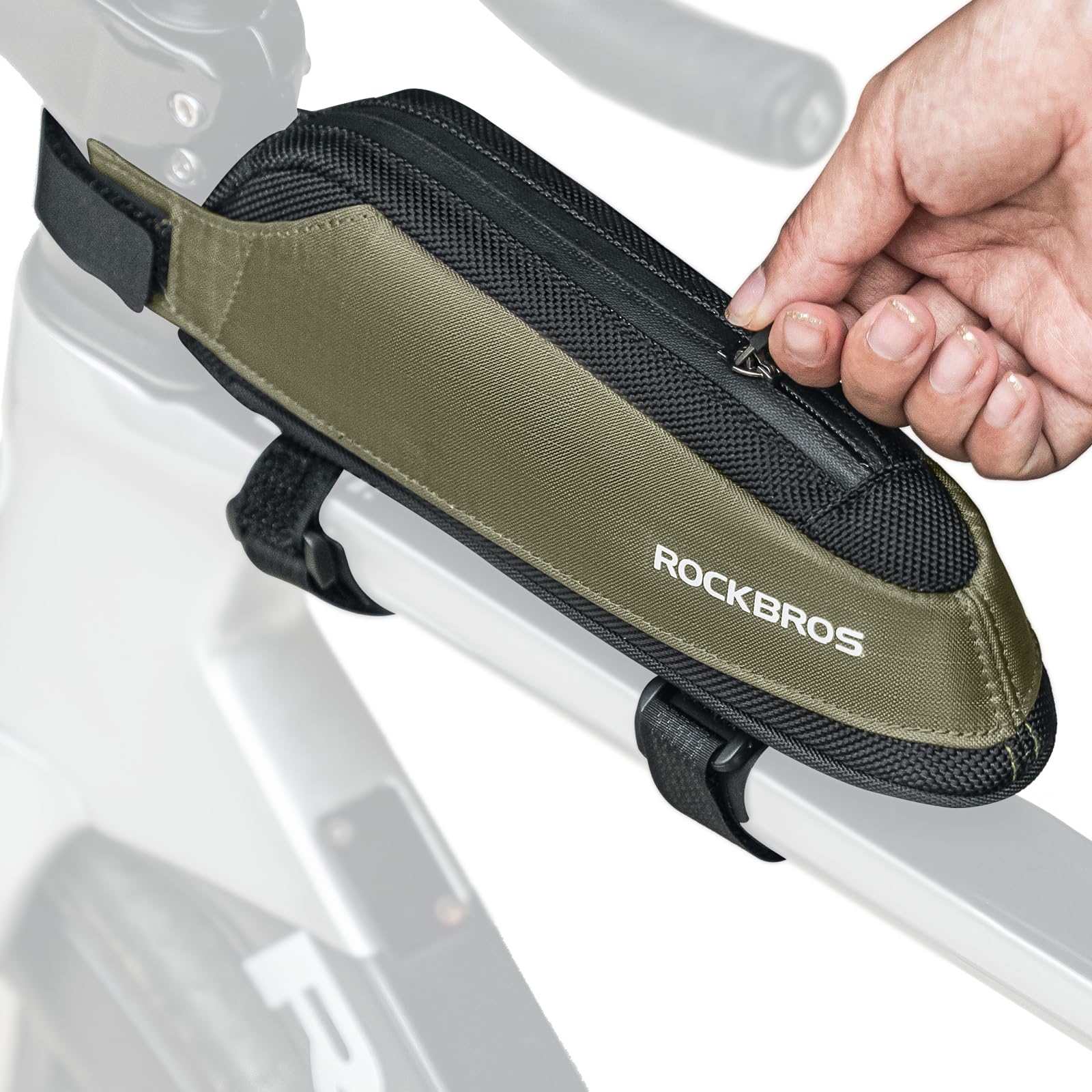 

ROCKBROS Сумка на верхнюю трубу велосипеда для мелких предметов, Легко устанавливается, Тонкая, Не задевает раму, Хранение, Горный, Зеленая сумка, Сумка, Хранение, Маленькая, Стильная, Легкая, Установка, зелёный