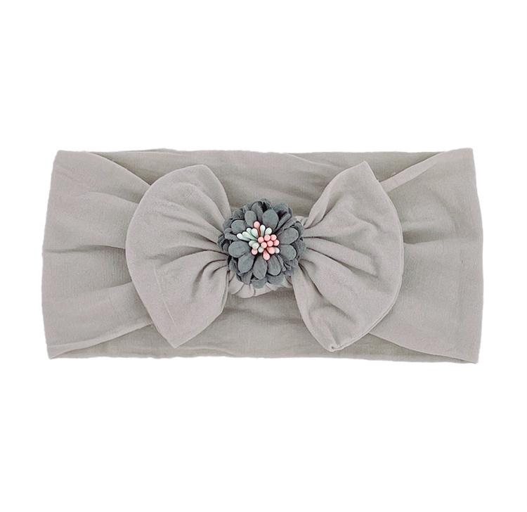 Baby Hair Accessories Nylon Bow Children s Hair Band Super Soft Wide Hair Hoop Baby Accessories Headband for Baby Girl серый