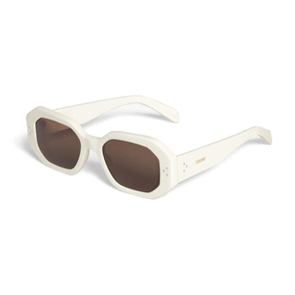 Celine Letter Logo Acetate Irregular Frame Sunglasses Women sunglasses White 4S255CPLB-01AV