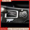Carbon Fiber Car Gear Head Shift Knob Panel Cover Trim Sticker for Mazda 3 Axela 2014 2015 2016 2017 2018