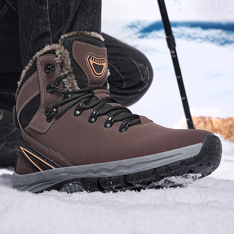 Winter Skiing Warm Cotton Shoes Thick Soled Casual Versatile Outdoor Hiking Anti Slip Snow Boots Botas Cuturno Masculinas 2025