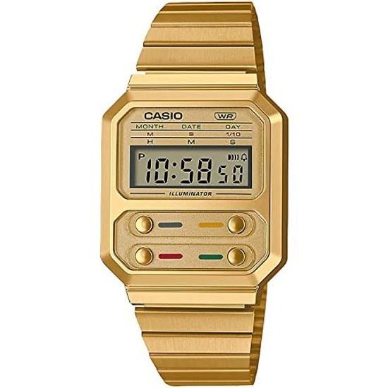 CASIO Cheap Chipkashi Wristwatch Watch Unisex Mens Womens Quartz Digital Gold A100WEG-9A