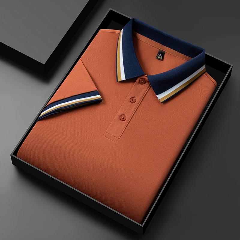 New Men's Business Casual Short Sleeved Shirt Solid Color Polo Shirt Fashionable Breathable Comfortable Versatile Top