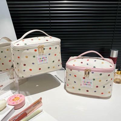 2025 Bunte Punkte Make-up Tasche - Schlicht, modisch, große Aufbewahrung für Kosmetika
