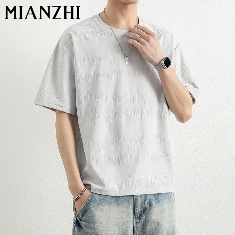 Men s Gradient Print Short Sleeve T-Shirt 3XL светло-серый