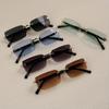 5pcs High Definition Sunglasses for Men Ladies Blue Light Blocking Eye Protection Eyewear Rimless Square Frame Eyeglasses Goggle