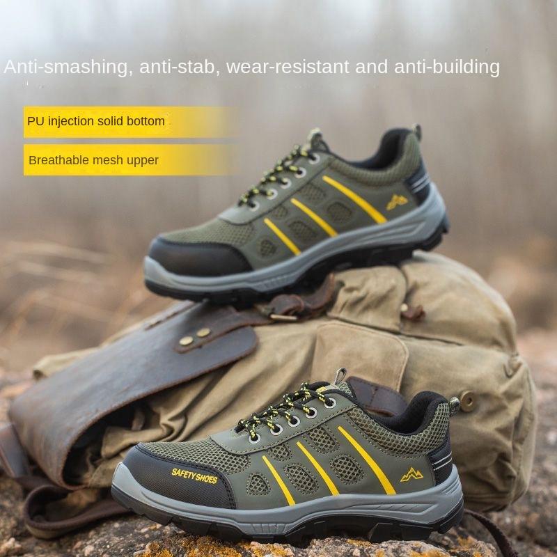 Labor Insurance Shoes Men's Breathable and Lightweight Steel Baotou Anti-smashing, Anti-piercing and Non-slip Construction Site Work Shoes