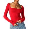 Long Sleeved Square Neck Sexy Base Shirt Long Sleeve Square-Neck Sexy Base Shirt