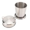 Stainless Steel Collapsible Cup Outdoor Travel Camping Portable Folding Cup with Keychain for Picnic Hiking 250ML