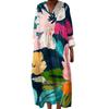 Women's Casual And Fashionable V-Veck Flower Print Long Sleeved Dress Long Sleeved Dress