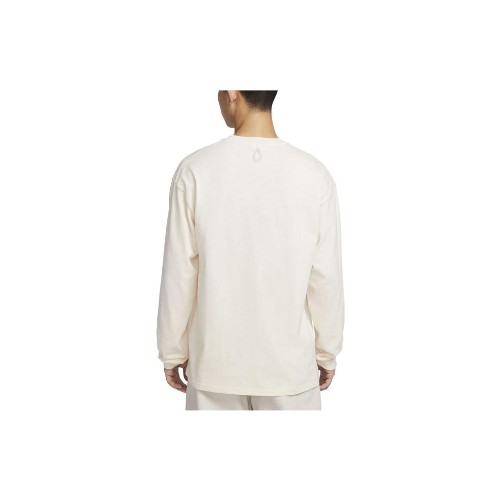 Nike Sportswear Nai-Ke Letter Print Round Hole Long Sleeve T-Shirt Men Tops Pale-Ivory FN0466-118