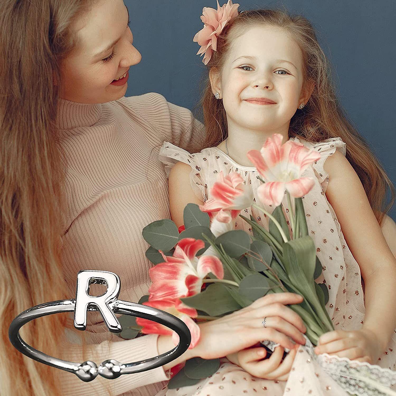 

Минималистское кольцо Свадьба для женщин Мужчины Регулируемые 26 буквенные кольца Посеребренные пользовательские слова Имя