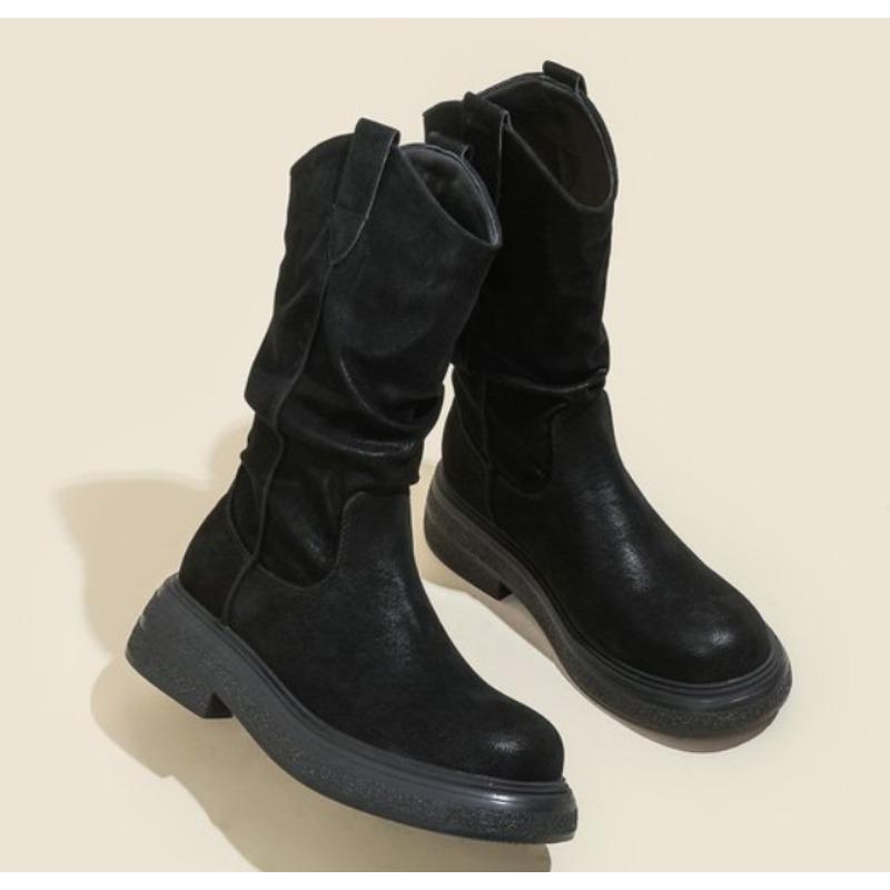 

Новые женские туфли-лодочки с острым носком, женские ботинки на большом низком каблуке, замшевые ботильоны для женщин, коричневые высокие сапоги, zapatos mujer 40 чёрный