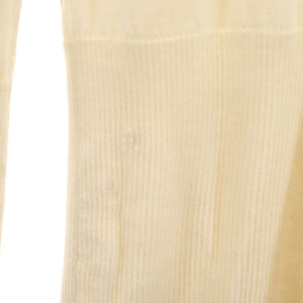 HERMES Italian cashmere Long sleeve Belly wrap ribbed V-neck sweater 38 Women Used