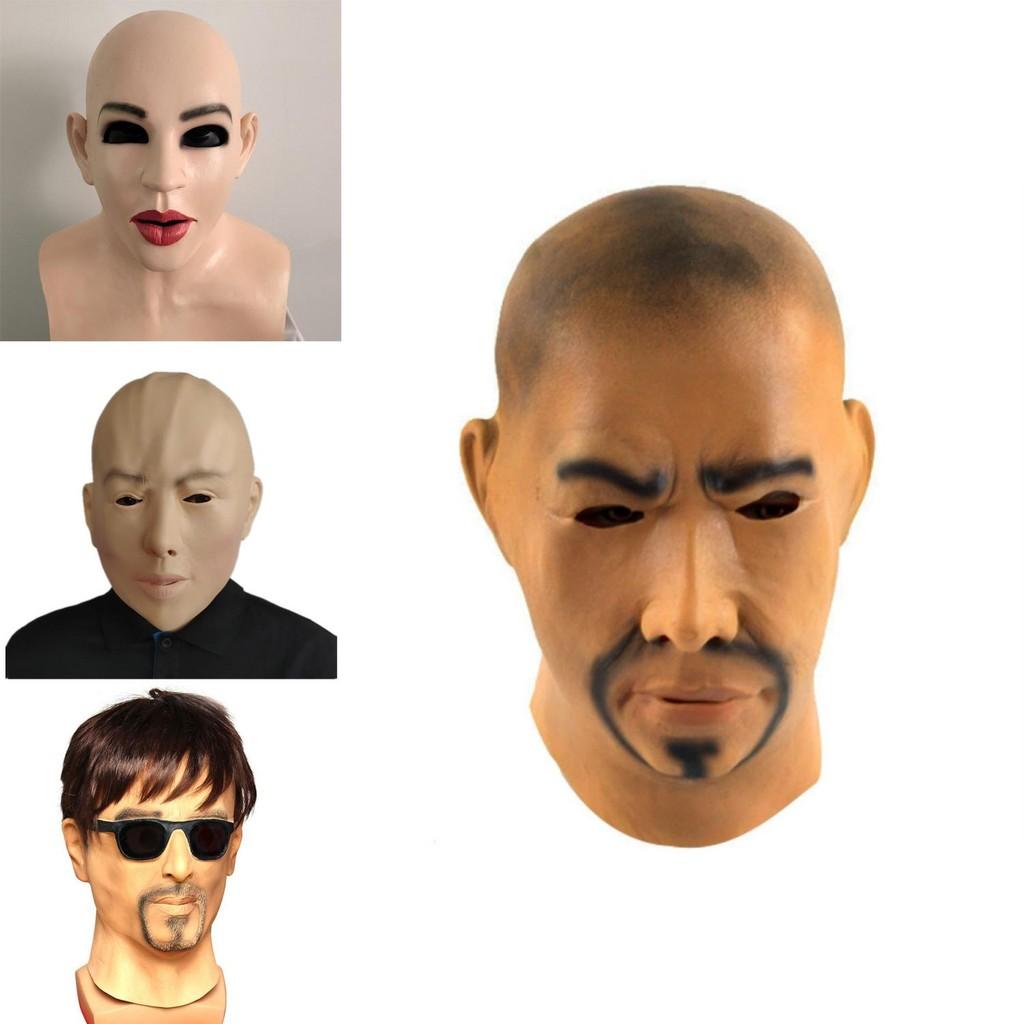 Cartoon Inspired Latex Mask For Men With Sunglasses And Hairy Beard Design