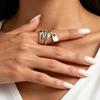 Minimalist Rhinestone Geometric Alloy Ring – Fashionable, Versatile, European & American Style