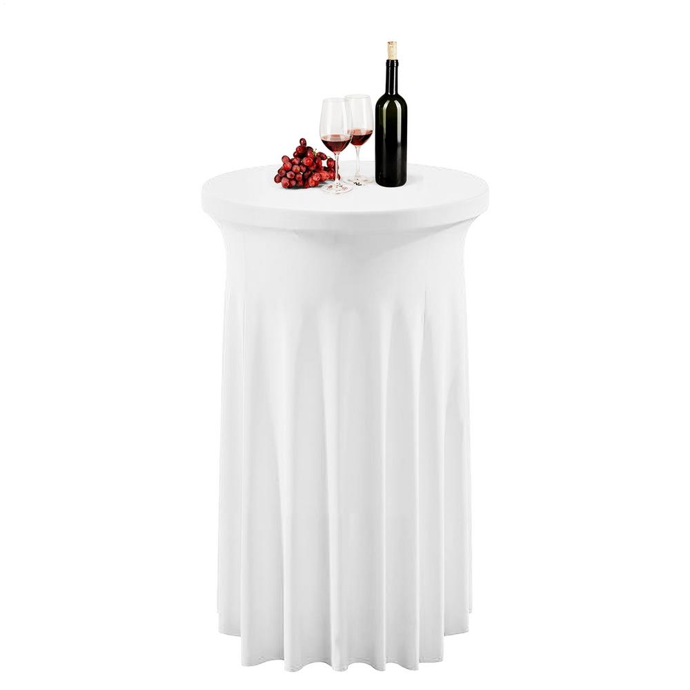 

High Top Table Covers Spandex Christmas Round Bar Table Skirt Washable Festive Banquet Decoration Supplies For Indoor Outdoor 24 x 43 inches белый