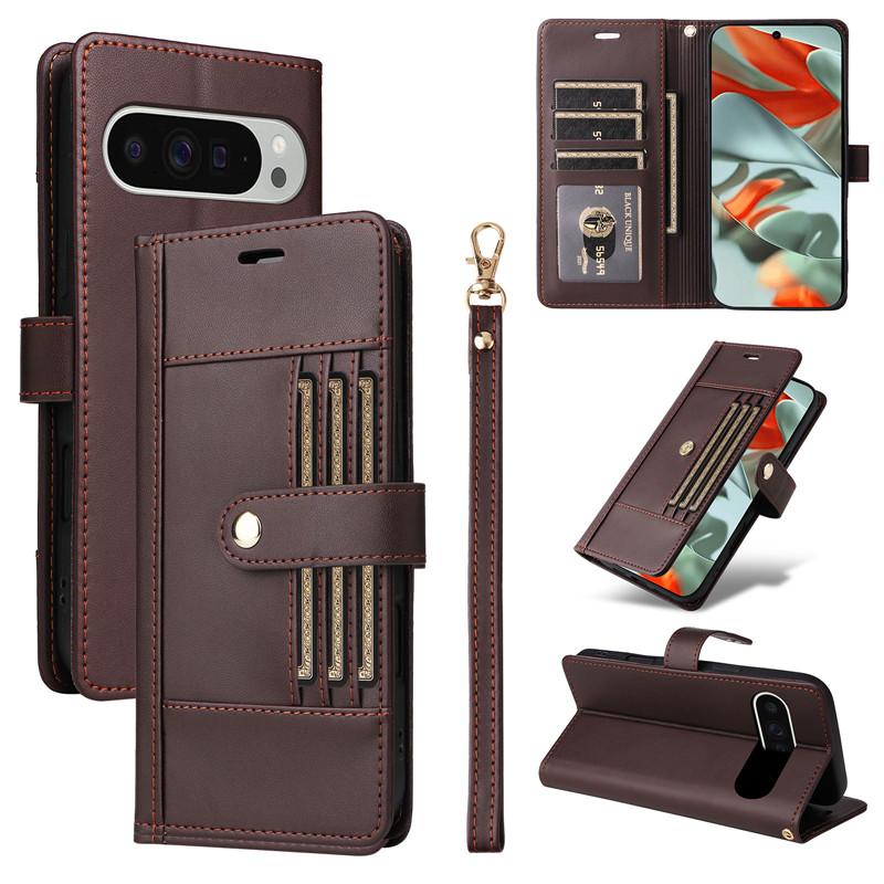 

Clamshell Leather Wallet Case For Google PIXEL 10 Pro 9 XL 9A 8A 8 Por 5G Flip Cover Phone Cases Business Outside 6 Card slot PU Leather&Google Pixel 10 Pro XL кавовий