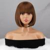 MISS WIG Short Bob Black Synthetic Wigs with Bangs for Women Wig Lolita Party Cosplay Daily Use Natural Short Hair