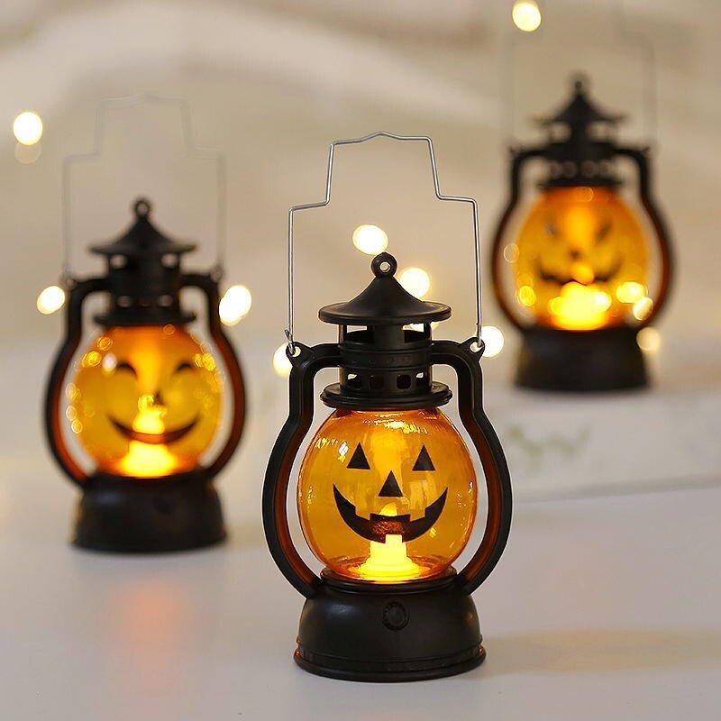 LED-Halloween-Kürbis-Geist-Laterne, Lampe, zum Selbermachen, zum Aufhängen, gruseliges Kerzenlicht, Halloween-Dekorationen für Zuhause, Horror-Requisiten, Kinderspielzeug