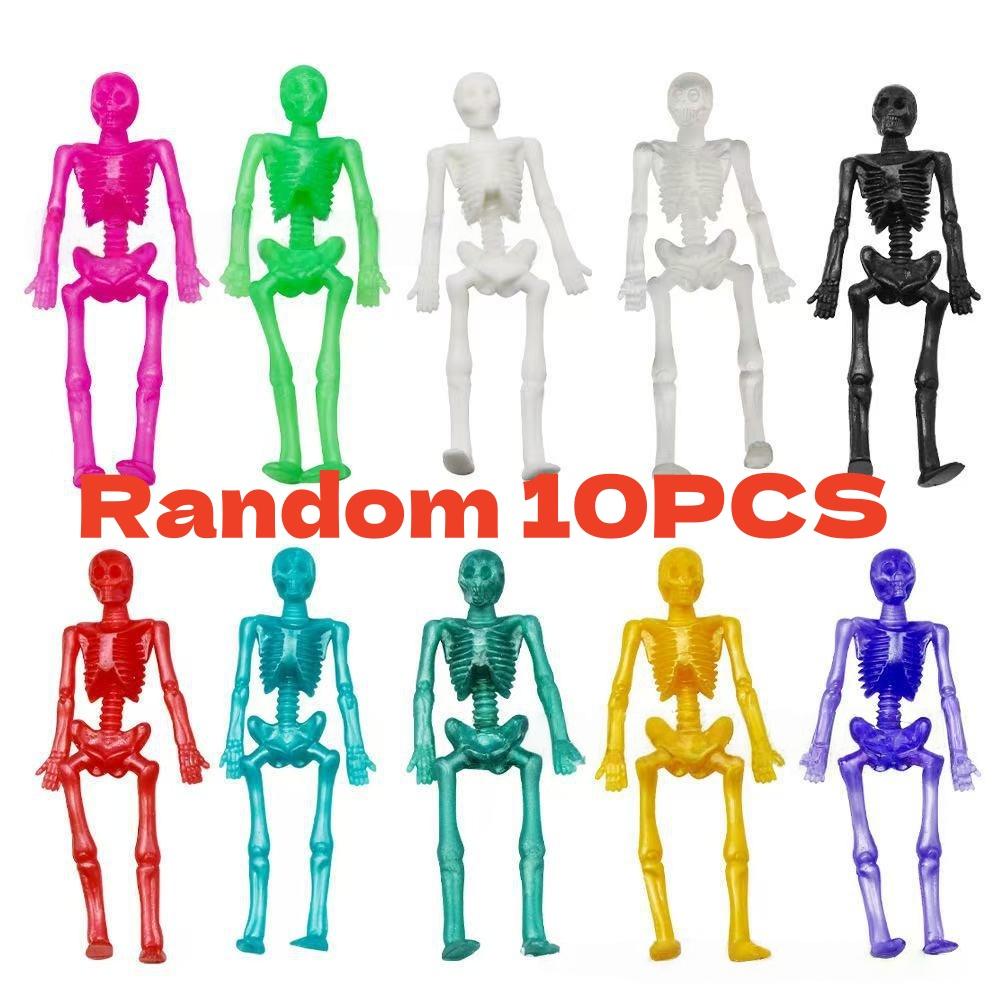 10/12 ks Kostra se smějící tváří TPR Měkká guma Antistresové hračky Skládací a natahovací Halloweenský žertík a neplecha