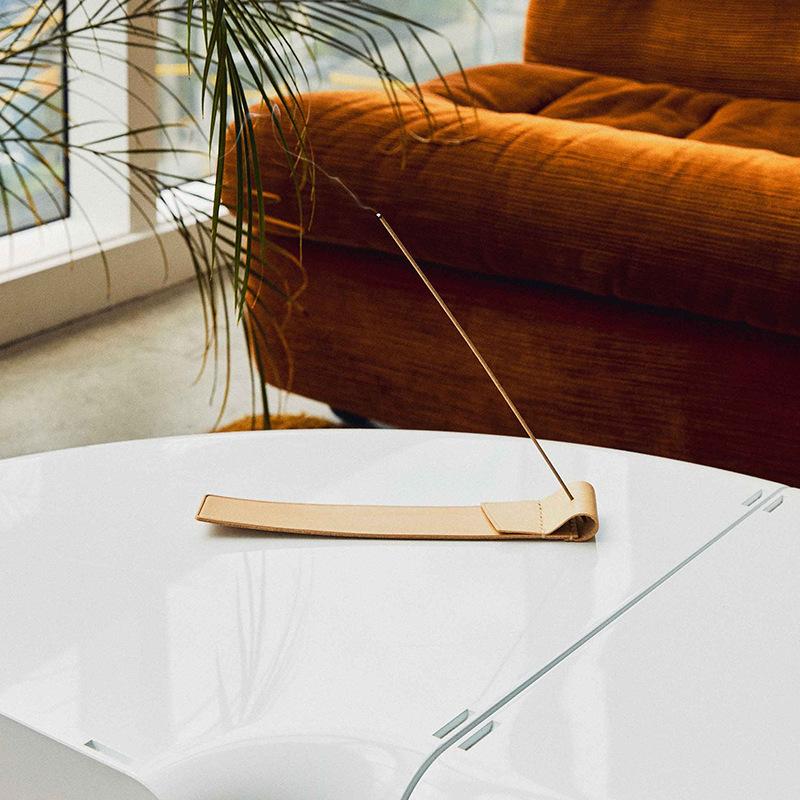 Pu Incense Stick Holder Leather Line Incense Burner Holder Sandalwood Coil Base Home Decoration 3Mm Hole