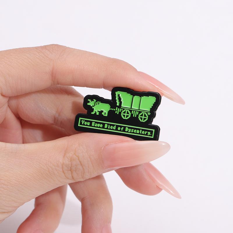 Du bist an Ruhr gestorben Emaille-Anstecknadeln Benutzerdefiniert Tier Bollerwagen Broschen Reversabzeichen Punk Schmuck Geschenk für Freunde