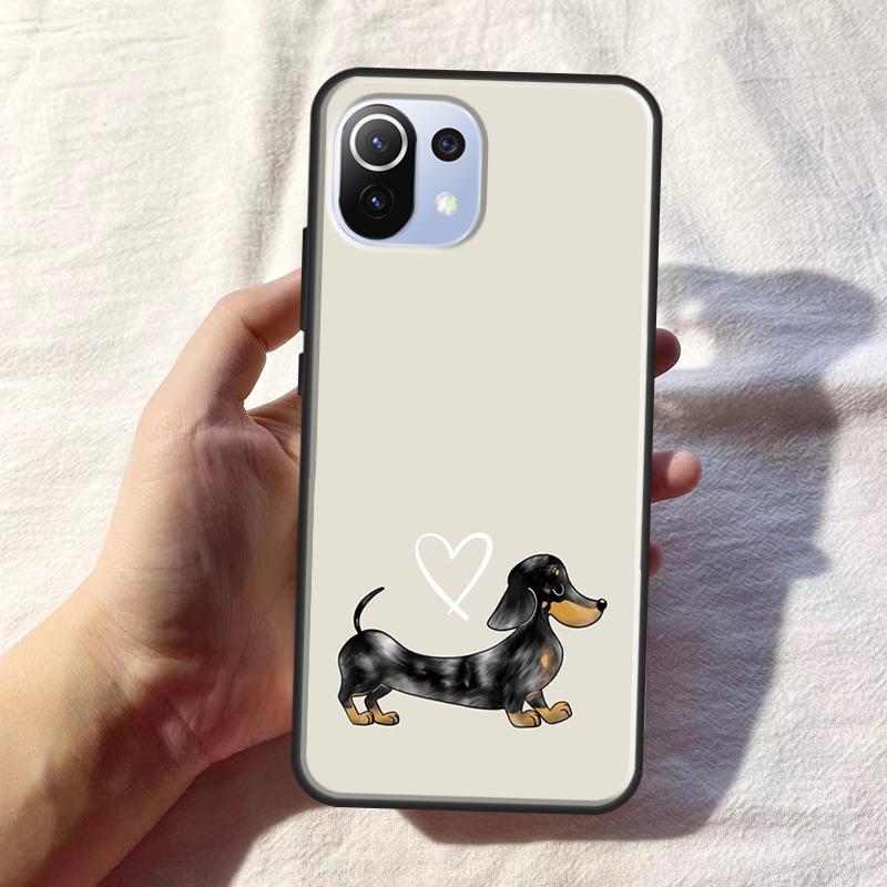Cartoon Dachshund Sausage Dog For POCO F5 F3 F4 X4 GT M5s X3 X5 Pro Phone Case For Xiaomi 12T 11T Pro 12 X 13 Lite Cover
