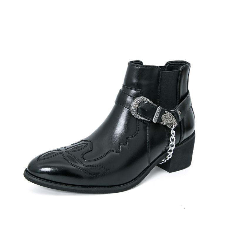Men s Retro Leather Chelsea Boots with Zipper - British Style Martin Ankle Boots, Size 46 41 чёрный