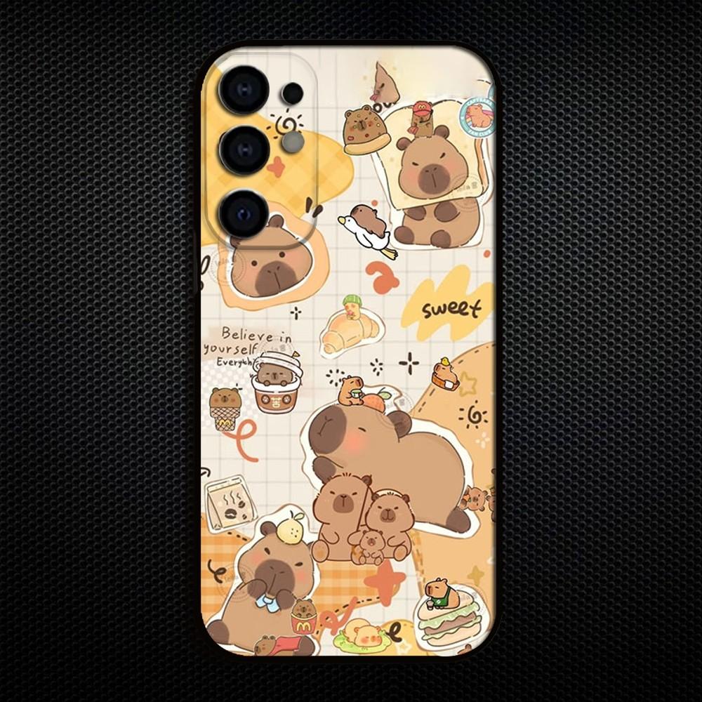 Cute Capybara Lovely Phone Case For Samsung S25/S24/S23/S22/S21/S20/Plus,Fe,Lite/Others Black Cover