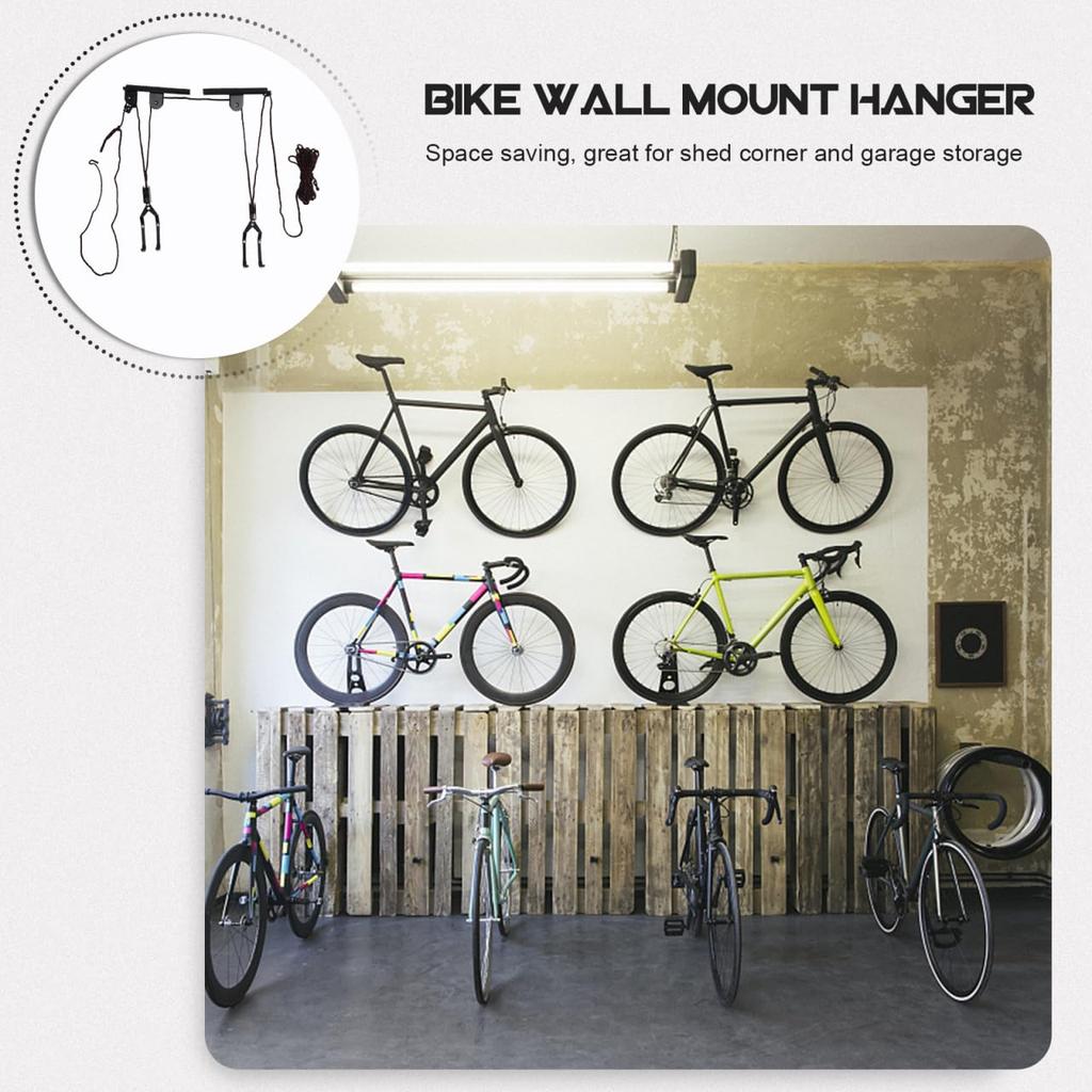 DOITOOL Bicycle Wall Mount Holds Approximately Easy Hanging Type for Garage Bicycle Storage Random Hook, Steel, 50kg, Installation, Space-Saving,