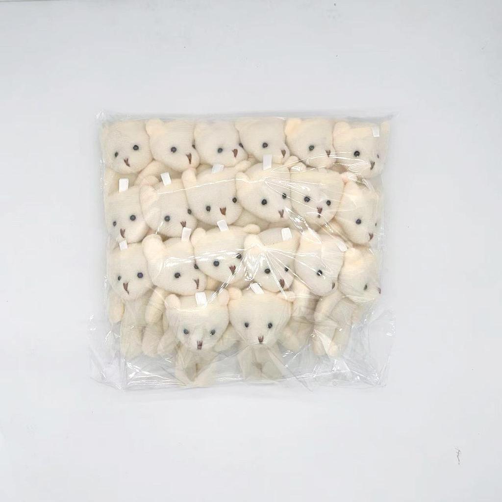 White Teddy Bear Keychain Plush Doll Accessory