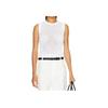 Polo Solid Color Round Neck Slim Fit Sleeveless Knit Top Women Tops White 211906206-003