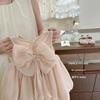 Summer Girls Pink Bow Princess Sleeveless Dress Sweet Baby Party Outfit