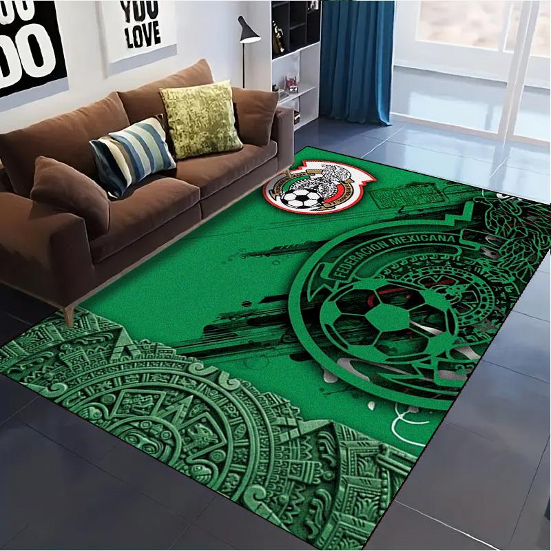 Mexican Football Federation Carpet Rug for Living Room Bedroom Home Sofa Decoration,Kids play Non-slip Floor Mat